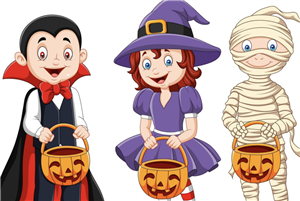 Children dressed for Halloween